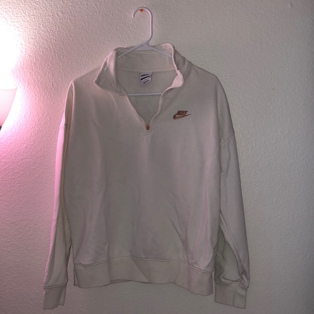 Nike white/rose gold sweatshirt